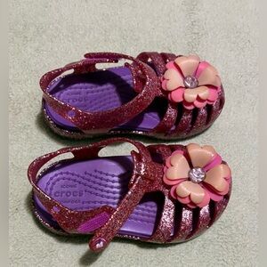 CROCS Kids Glitter Sandals - Pink and Purple